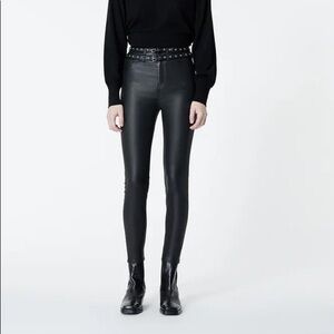The kooples faux leather jeans belt pants moto $228